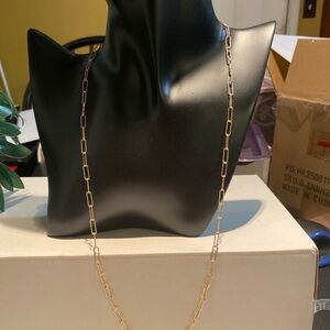 24” Gold-Plated 925 Sterling Silver Paperclip Chain Necklace